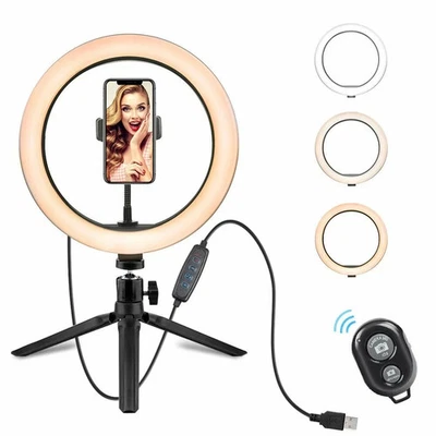 10 inch LED Ring Light with Stand & Phone Holder – Makeup Beauty Vlogging Video