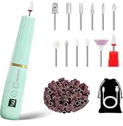 XunmotorYao Wireless Portable Nail Cutter Professional 12 in 1 Electric Nail Drill Machine USB Rechargeable Electric 20000 RPM Electric for Manicure and Pedicure Green