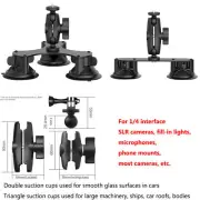 Double Tripod Mount Triangle Suction Cup Bracket for Insta360 X3 X2/OSMO Camera