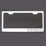 Mirror Chrome License Plate Frame SIENNA Laser Engraved Metal Screw Cap (for: Toyota)