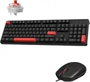 Keychron Lemokey X2 QMK/VIA Custom Gaming Keyboard, Programmable 104 Keys Full Size Layout Gasket Mount, Red LED Backlight Wired Mechanical Keyboard with Red Switches for Mac/Windows/Linux