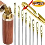 12pcs Side Holes Blind Needles Sewing Stainless Steel Elderly Needle for Sewing