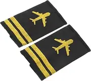 FOMIYES 1 Pair Airline Pilot Epaulets Durable Aviation Uniform Shoulder Bars for Airline Cosplay Costumes Unique Design Badge for Flight Attendants and Pilots Long Lasting Fade Resistant