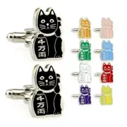 MANEKI NEKO CUFFLINKS Lucky Waving Cat Japanese Good Luck Icon Beckoning Kitty