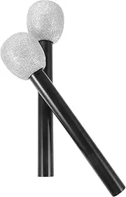 BESPORTBLE 2pcs Fake Prop Microphone Toys for Boys and Girls Retro Disco Microphone Glitter Stage Performance Props