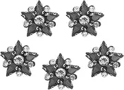 sourcing map 5Pcs Handmade Star Beaded Patches, Glass Crystal Rhinestone Appliques, Sew on Beaded Star Patch for Clothing DIY Sewing Accessories, Gray