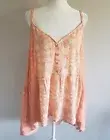 New TORRID Babydoll Crinkle Gauze Top Floral Sleeveless Lotus Peach Plus Sz 4 4X