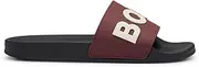 [HUGO BOSS] BOSS Men's Kirk_Slid_rblg_N Slide, Dark Red, 10 UK, Dark Red, 11 US