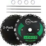 (2-Set) 9" x 20T Chainsaw Tooth Brush Blades - Weed Eater Saw Blade Kit with 2 Carbon Steel Round Chainsaw Blades, 3 Round Files, and 4 Washers for Brush Cutters, String Trimmers, and Weed Wreckers