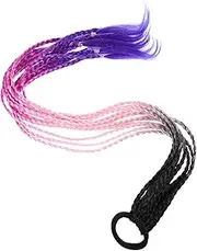 OATIPHO Rainbow Ponytail Hair Extension Braided Hairpiece for Women Lightweight Versatile Fake Ponytail for Cosplay Stage Performance Strands