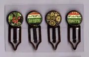 Graphic45 CHRISTMAS TIME #101 Antique Copper (4) Metal Clips HANDMADE