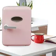 4 Liter 6 Cans Mini Fridge Portable Car Fridge With Cooling And Heating Function Personal Fridge For Skin Care, Cosmetics, Drinks For Office Car And Dorms (Color : Pink)