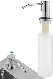 Soap Dispenser for Sink, Kitchen Sink Soap Dispensers, Refillable Stainless Steel Decorative Dish Cleaner Holder, Foam Pump for Bathroom, 1 Pack Silver