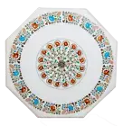 Octagon Marble Coffee Table Top Gemstone Inlay Work Outdoor Table for Restaurant