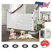 Indoor/Outdoor Stair Baby Gate – Retractable Design, 55" Wide for Toddler Safety
