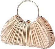 [STBTOO] Bridal Wedding Purse Small Shoulder Elegant Crossbody Women Evening Pleated Clutch Silk Handbag