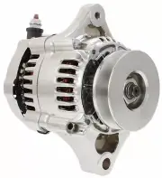 New Premium 1 Wire Hookup CHROME Mini Alternator for Street Rod Race Car 70 Amp!