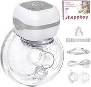 Jheppbay Electric Breast Pump - 5s Quick Installation, BPA-Free, Electric Portable Hands-Free with 3 Modes and 12 Levels, Pain Free, Quiet (Pack of 1)