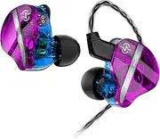 keephifi CCZ DC01 Pro in-Ear Monitor Headphones, 1DD Bass Hi-Fi iem Headphones, V-Shape Tuning Wired in-Ear Earbuds, Removable 2-Pin Z-OFC Cables for Musicians, Drummers (Purple, No Micro)