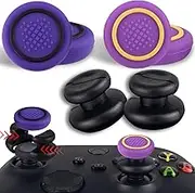 NO Falling Off Thumbstick Extender x 2 & Thumb Grip x 4 for xbox series & xbox one Controller (Purple Pack)
