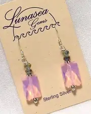 LUNASEA TREASURES PINK OPALITE FACETED BEADED STERLING SILVER EARRINGS NEW