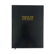 2025-2026 Financial Year Diary OzCorp A4 Day to Page Black FD57