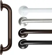 Vive Metal Grab Bar - Balance Handrail Shower Assist - Bathroom, Bathtub Mounted Safety Hand Support Rail - Stainless Steel Wall Mount for Handicap, Bath Handle, Elderly, Disabled, Injury (12 Inch)