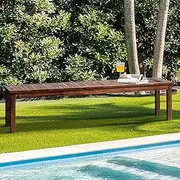 Livsip 190cm Outoodr Bench Outdoor Furniture Garden Patio Dining Bench Wooden Chair Seat Charcoale
