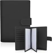 [FuninCrea] Passport Case Family Passport Holder for 4 with 22 Credit Card Slots, Faux Leather Wallet Women's Multifunctional ID Folder Portable Passport Travel Wallet Suitable for Travel