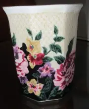Chatham Ceramic and Porcelain Pattern Toothbrush Holder Rinse Cup Springs