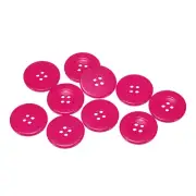 10pcs Resin Sewing Buttons 1-1/4" Round Flat 4-Hole Craft Buttons, Rose Red