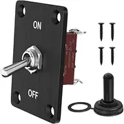 Zicojia Heavy Duty Toggle Switch 12V DC30A Waterproof Toggle Switch 2 Pin ON/Off SPST with Mounting Panel for Auto Car Boat