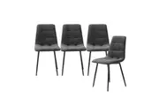 Set of 4 Levede Soft Velvet Dining Chairs Grey