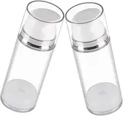 Homoyoyo 2Pcs 300ml Airless Pump Bottle Dispenser - Refillable Vacuum Lotion Bottles for Thick Cream - Travel Foundation and Cosmetic Containers for Shower Shampoo and Hand Soap