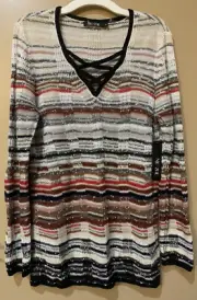 NWT Nic + Zoe Linen Blend Tunic Sweater Size S Small