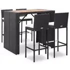 Outdoor Bar Set 4-Person Stylish PE Rattan Bistro Table And Stools Furniture