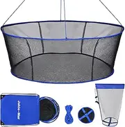 Foldable Fishing Net, Landing Fishing Pier Nets, Drop Net for Pulling Up Fish with Rope, Portable Bridge Fishing Net for Minnows, Crawfish, Shrimp(Nylon 60 * 81)