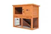 Rabbit Hutch Chicken Coop 92 x 45 x 82cm 2 Storey Cage Run Aria