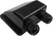 Weatherproof Solar Cable Entry Cover, Waterproof Solar Double Cable Connector Cover Solar photovoltaic Plastic Bracket Bend ABS Double Cable Entry housing for RV, Marine, Boat, Cabin Solar Panels