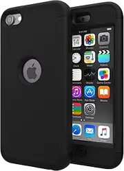 iPod Touch 7 Case,iPod Touch 6 Case, (TM) Heavy Duty High Impact Armor Case Cover Protective Case for Apple iPod Touch 5/6/7th Generation Black/Black
