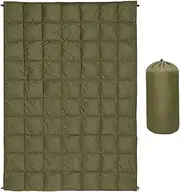 Down Camping Quilt,Soft Lightweight Feather Down Blanket - Packable Camping Quilt, Portable Down Blanket for Travel, Hiking, Beach