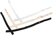 [Healeved] Low Back Strap Extender with Hooks Converter for V Neck Backless Dresses Shirts Comfortable Fit for Bras Black