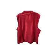 Karen Scott Red Fleece Vest 3X Plus Size Women's Outerwear