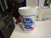 VINTAGE Plastics Inc St Paul PBR Pabst Blue Ribbon 7.5" Plastic Beer Pitcher NOS