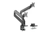 BRATECK Dual Monitors Aluminum Heavy-Duty Gas Spring Monitor Arm Fit Most 17-35 Monitors Up to 15kg per screen VESA 75x75/100x100
