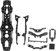 NutriEss RC Car Chassis Set Carbon Fiber and Aluminum RC Car Upgrade Accessories for 3RACING D5S Lite 1/10 Replacement (Black)