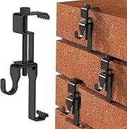 6pcs Brick Hanger Clamp, Adjustable Brick Hooks Heavy Duty Stainless Steel Brick Hanger Clamp Brick Wall Clips for Outdoor Hanging Pictures, No Drill, Nail Holes, Screws