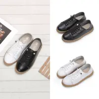 在飛比找momo購物網優惠-【FUFA Shoes 富發牌】真皮彈力鞋帶休閒鞋-黑/白 