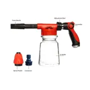 Car Wash Foam Gun With 1L White Bottle Spray Nozzle Connector Foam Sprayer For