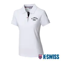 在飛比找PChome24h購物優惠-K-SWISS Cotton Polo短袖POLO衫-女-白